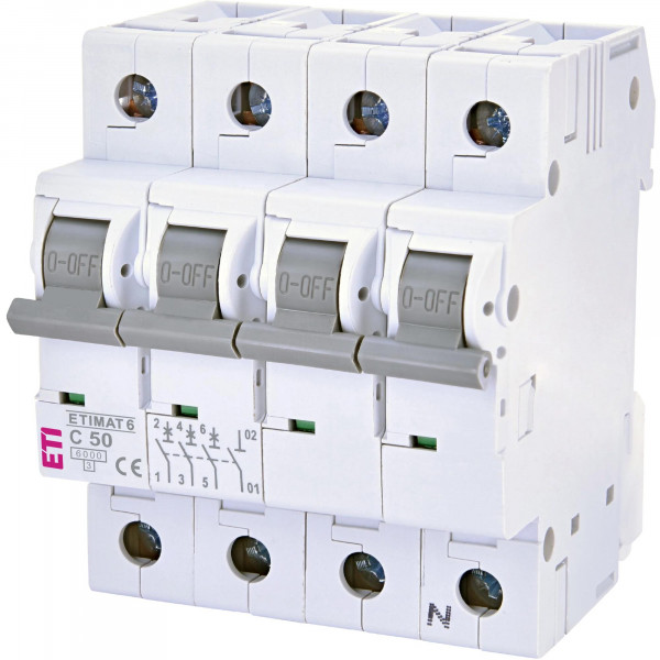 Автоматичний вимикач ETI ETIMAT 6 3p+N C 50 А (6 kA) (2146521)