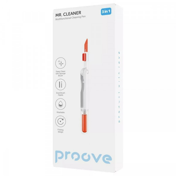 Багатофункціональний набір Proove Mr. Cleaner 3in1 для чищення електроніки та гаджетів White (MCP00000302)
