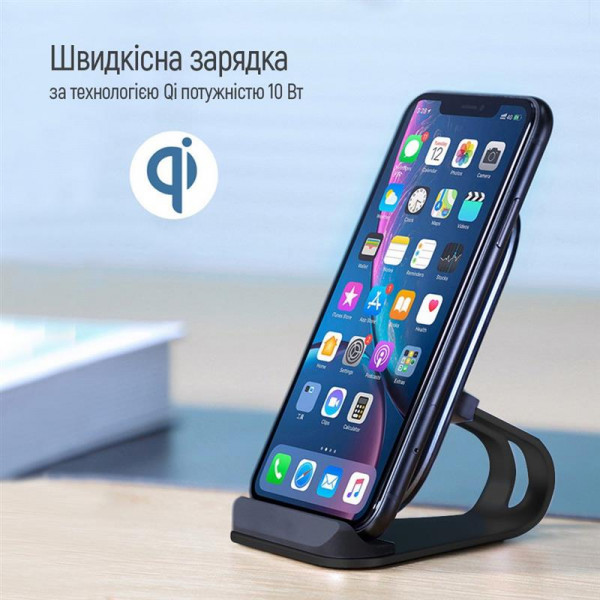 Бездротовий зарядний пристрій ColorWay Wireless Stand 10W Blue (CW-CHW30Q-BL)