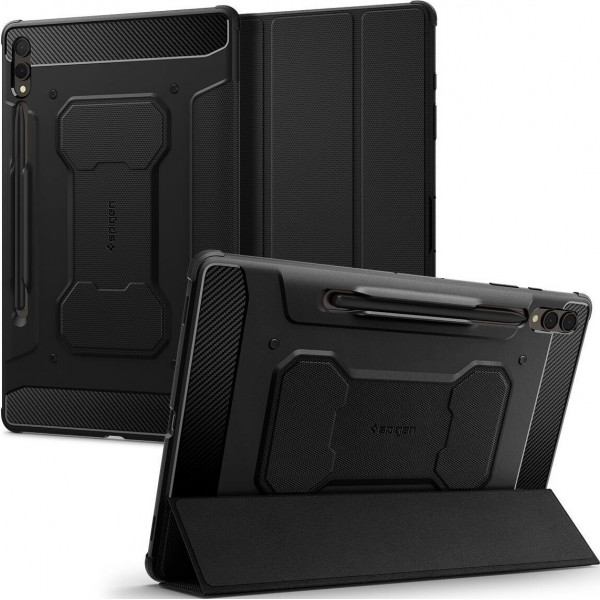 Чохол-книжка Spigen Rugged Armor Pro для Samsung Galaxy Tab S9+ 12.4 SM-X810/SM-X816 / Tab S10+ 12.4 SM-X820/SM-X826 Black (ACS06539)