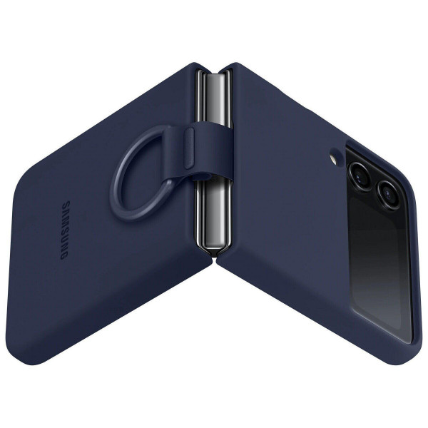 Чохол-накладка Samsung Silicone Cover with Ring для Samsung Galaxy Flip 4 SM-F721 Navy Blue (EF-PF721TNEGUA)