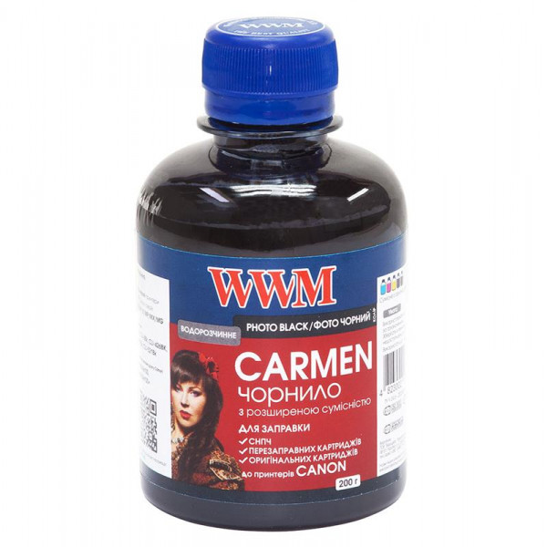 Чорнило WWM Universal Carmen для Сanon серій PIXMA iP/iX/MP/MX/MG Black (CU/PB) 200г