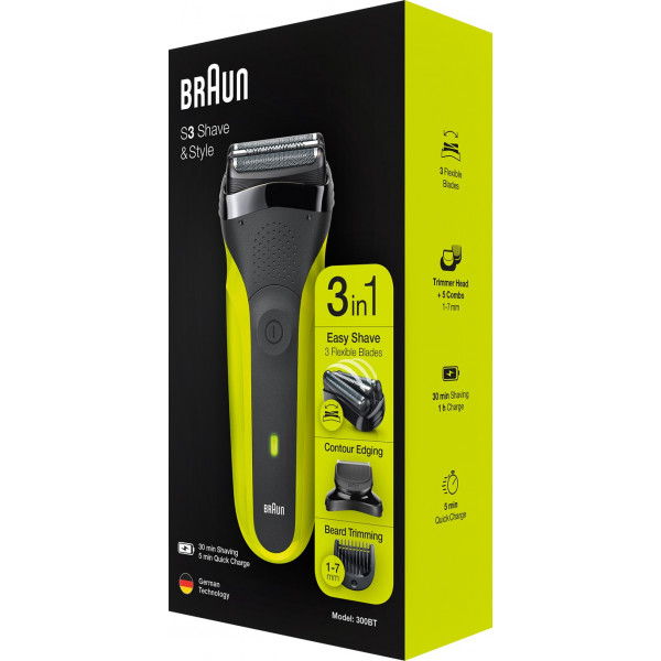 Електробритва Braun Series 3 300BT Black/Green