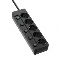 Фільтр живлення СolorWay (CW-PSEA55SBK) 5 розеток, 5м, Black