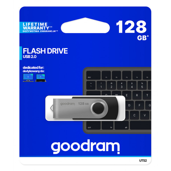 Флеш-накопичувач USB2.0 128GB Goodram UTS2 (Twister) Black (UTS2-1280K0R11)