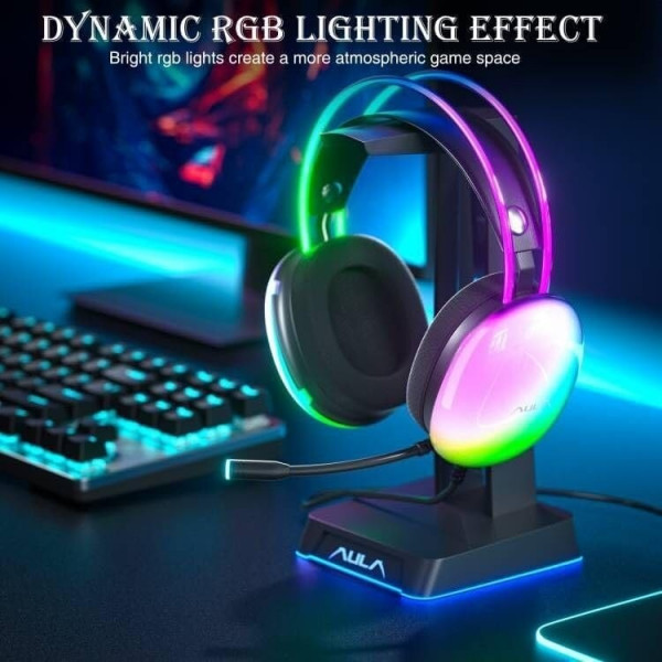 Гарнiтура Aula S505 RGB Transparent Gaming Headset Black (6948391235479)