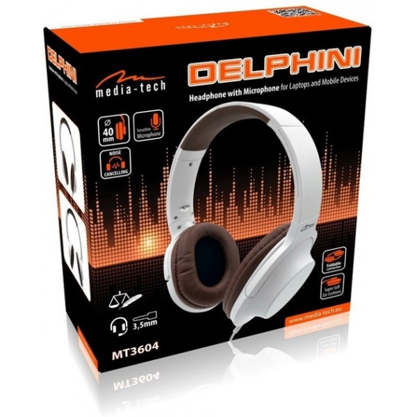 Гарнітура Media-Tech Delphini White/Brown (MT3604)
