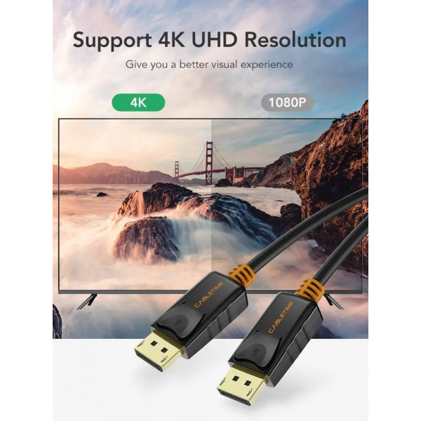 Кабель Cabletime DisplayPort - DisplayPort V 1.2 (M/M), 1 м Black (CD21H)