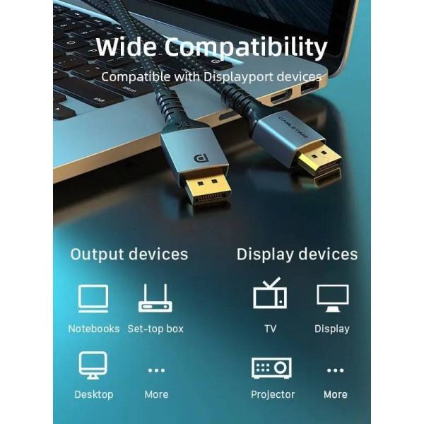 Кабель Cabletime DisplayPort - DisplayPort V 1.4 (M/M), 1 м Black (CD11H)