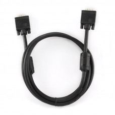 Кабель Cablexpert (CC-PPVGA-6B) VGA-VGA HD15M/HD15M з 2-ма фер. кільцями, подвійний екран, чорний, 1,8м