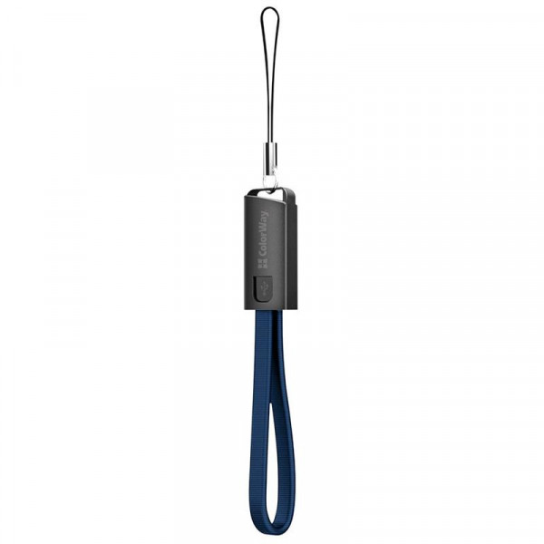 Кабель ColorWay USB - Lightning (M/M), 2.4 А, 0.22 м, Blue (CW-CBUL021-BL)