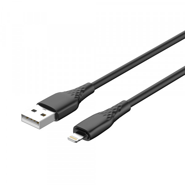 Кабель ColorWay USB - Lightning (M/M), textured PVC, 3А, 1 м, Black (CW-CBUL094-BK)