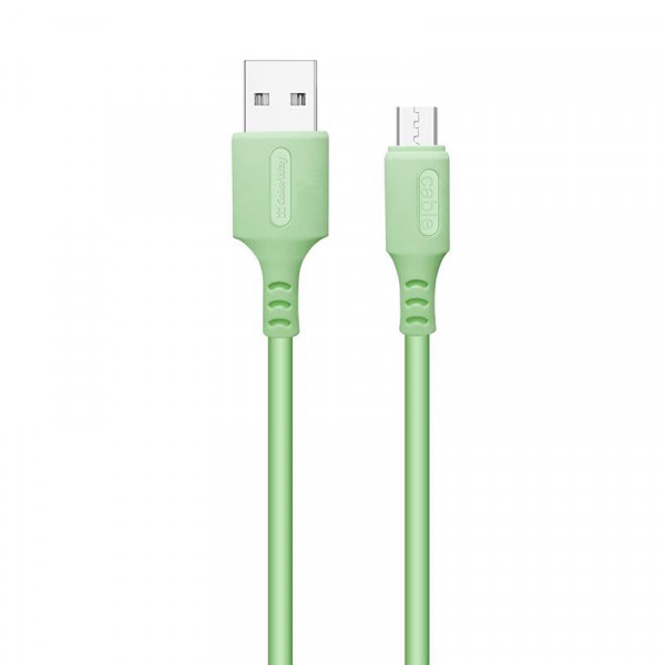 Кабель ColorWay USB - micro USB (M/M), soft silicone, 2.4 А, 1 м, Green (CW-CBUM042-GR)