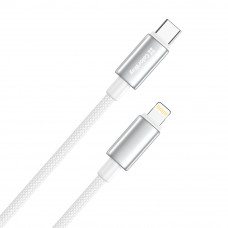 Кабель ColorWay USB Type-C - Lightning (M/M), zinc alloy braided, 3А, 2 м, White (CW-CBPDCL099-WT)