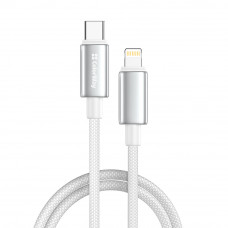 Кабель ColorWay USB Type-C - Lightning (M/M), zinc alloy braided, 3А, 2 м, White (CW-CBPDCL099-WT)