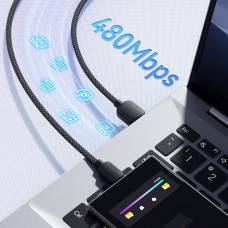 Кабель Essager Breeze USB - USB Type-C (M/M), 100W, 1 м Black (EXC7A-WL01-P)
