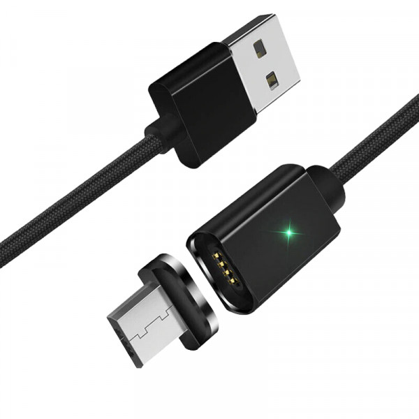 Кабель Essager Magic Power Magnetic USB - MicroUSB (M/M), 1 м Black (EXCCXM-ML01)