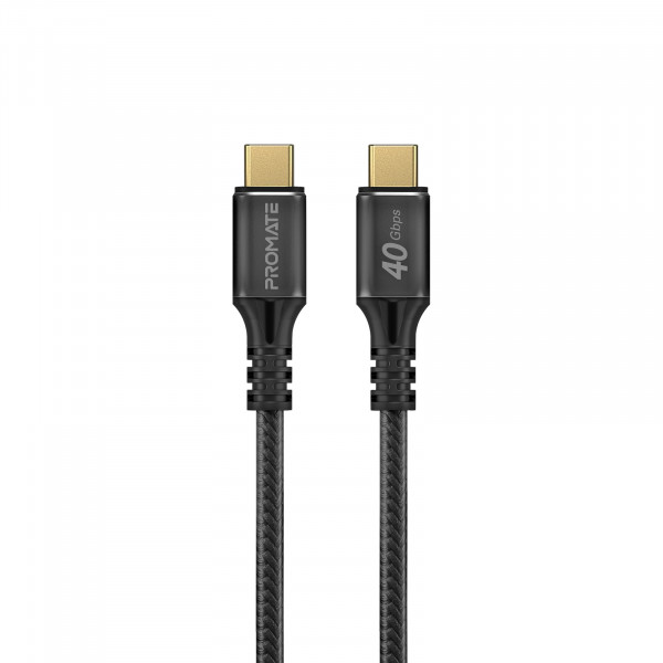 Кабель Promate USB Type-C - USB Type-C (M/M), 5 A, 240 W, 1 м, PowerBolt240 Black (powerbolt240-1m.black)