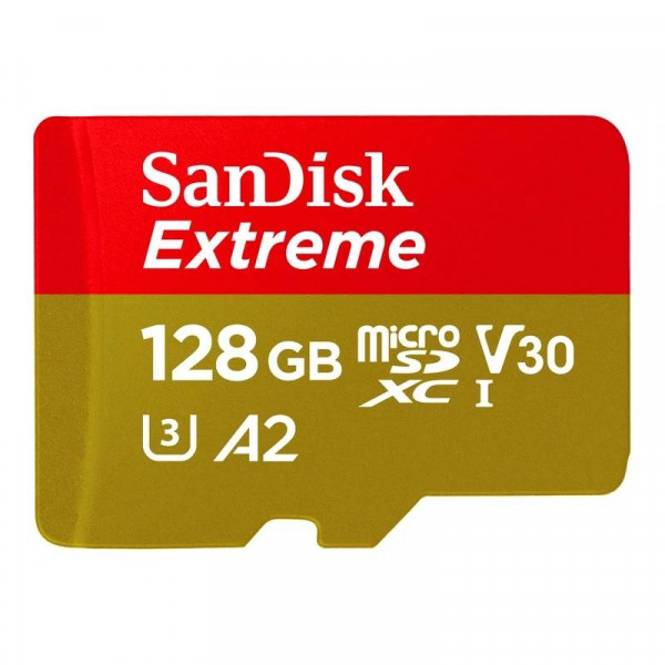 Карта пам`ятi MicroSDXC 128GB UHS-I/U3 Class 10 SanDisk Extreme A2 R190/W90MB/s (SDSQXAA-128G-GN6MN)