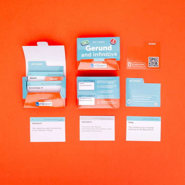 Картки для вивчення англійської мови English Student. Gerund and Infinitive vol.2