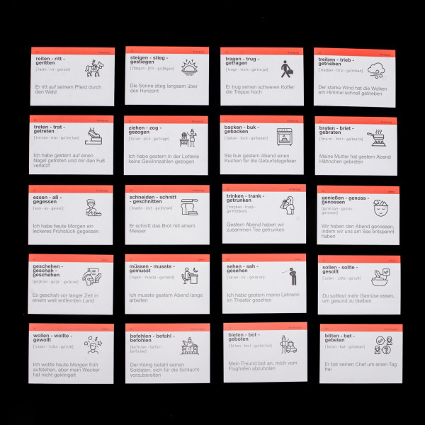Картки для вивчення німецької мови English Student. Starke Verben - сильні дієслова
