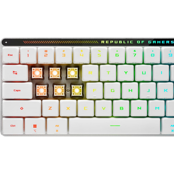 Клавіатура бездротова Asus ROG Falchion RGB WL BT White (90MP03EC-BKMA10)