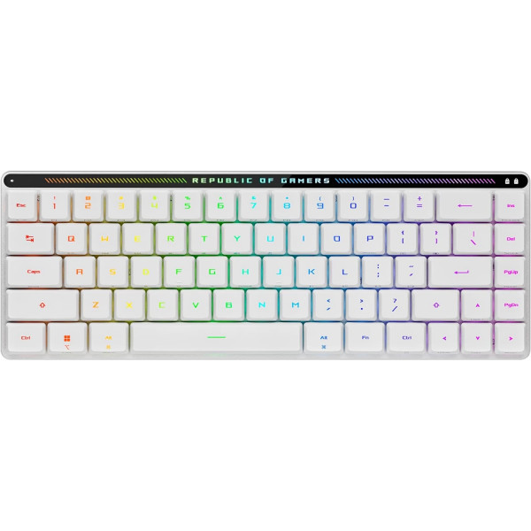 Клавіатура бездротова Asus ROG Falchion RGB WL BT White (90MP03EC-BKMA10)