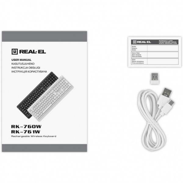 Клавіатура бездротова REAL-EL RK-761W White