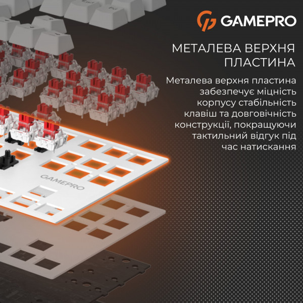 Клавіатура GamePro Genesis Joker MK124W Outemu Red Swithes USB White