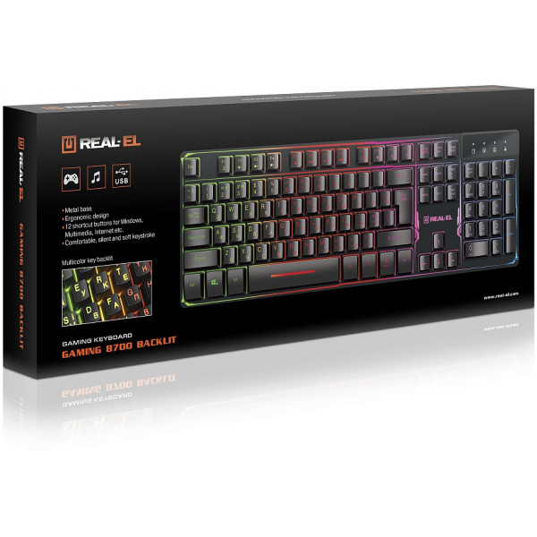 Клавіатура REAL-EL Gaming 8700 Black