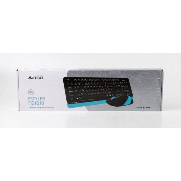 Комплект (клавіатура, мишка) бездротовий A4Tech FG1010 Black/Blue