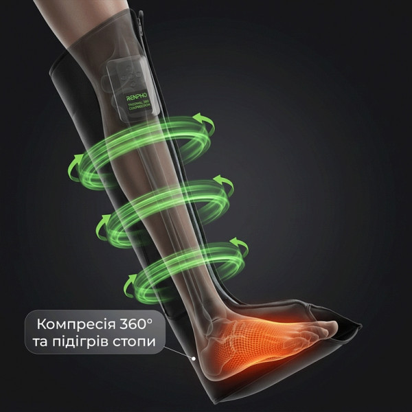 Компресійний масажер для ніг RENPHO Aeria boot Thermal (R-WML01-BK)