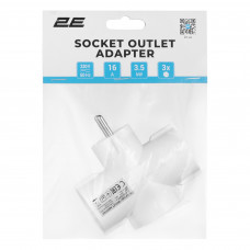 Мережевий адаптер 2E 3xТип F, 16A, білий (2E-AD0103WH)