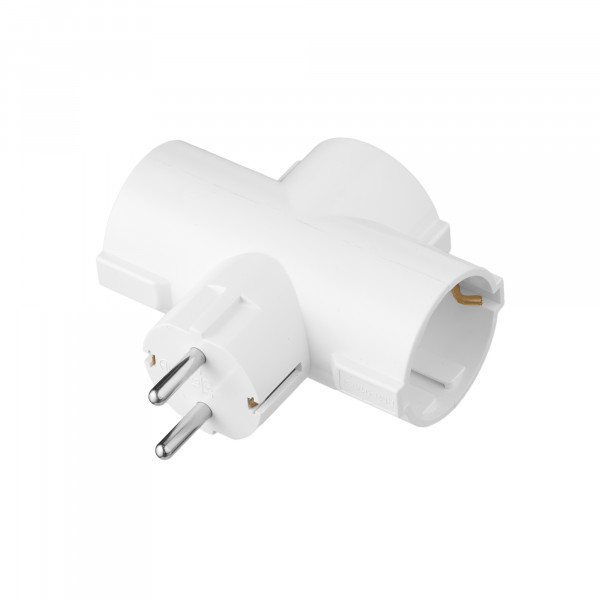 Мережевий адаптер 2E 3xТип F, 16A, білий (2E-AD0103WH)