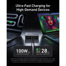 Мережевий зарядний пристрій Anker PowerPort GaNPrime 200W 4xUSB Type-C, 2xUSB Type-A Black (A2683341)