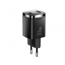 Мережевий зарядний пристрій Essager Gamet 33W GaN Digital Display A+C Black (ECT33W-GMB01-Z)