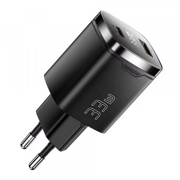 Мережевий зарядний пристрій Essager Gamet 33W GaN Digital Display A+C Black (ECT33W-GMB01-Z)