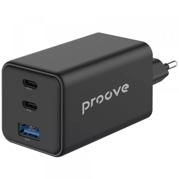 Мережевий зарядний пристрій Proove Pocket GaN 65W Black (WCPG65121201)