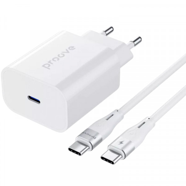 Мережевий зарядний пристрій Proove Rapid 30W White (WCRP30012202) + кабель USB Type-C