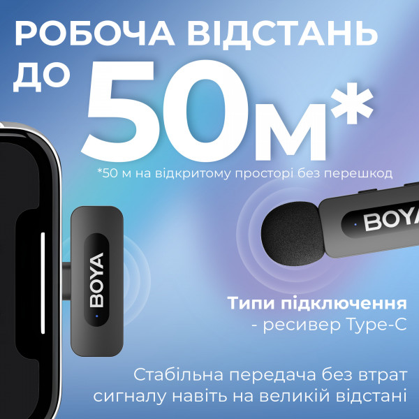 Мікрофон BOYA BY-V10 Type-C Black