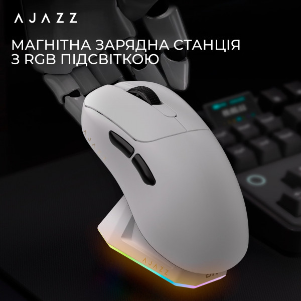 Миша бездротова Ajazz AJ179Pro White (AJ179-PRO-W)