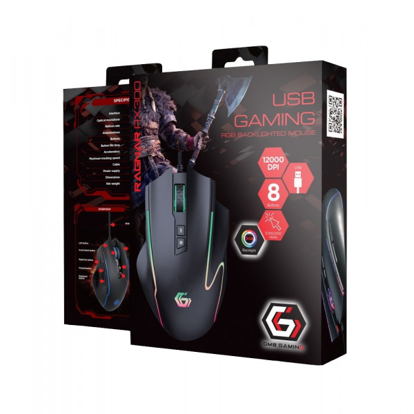 Миша Gembird MUSG-RAGNAR-RX300 Black
