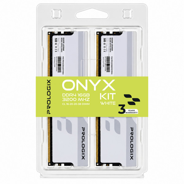 Модуль пам`ятi DDR4 2x8GB/3200 Prologix Onyx White (PRO16GB3200YW4K)