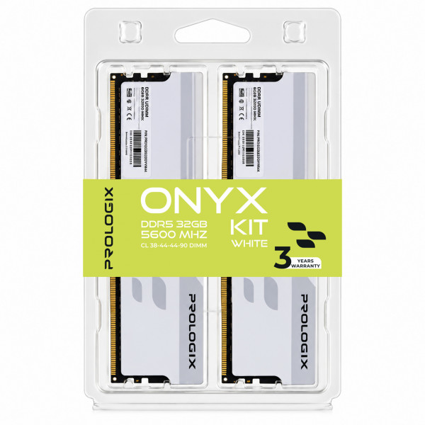 Модуль пам`ятi DDR5 2x16GB/5600 Prologix Onyx White (PRO32GB5600YW5K)