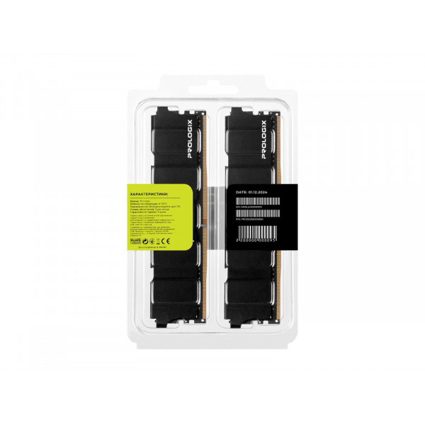 Модуль пам`ятi DDR5 2x16GB/6000 Prologix Black (PRO32GB6000B5K)