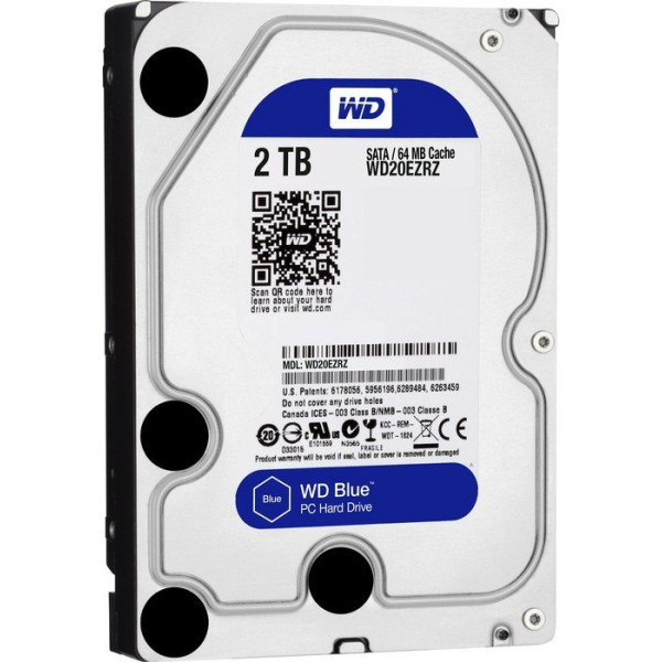 Накопичувач HDD SATA 2.0TB WD Blue 5400rpm 64MB (WD20EZRZ)