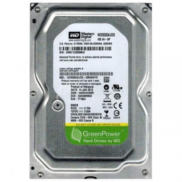 Накопичувач HDD SATA 500GB WD AV-GP 32MB (WD5000AVDS)_Refurbished