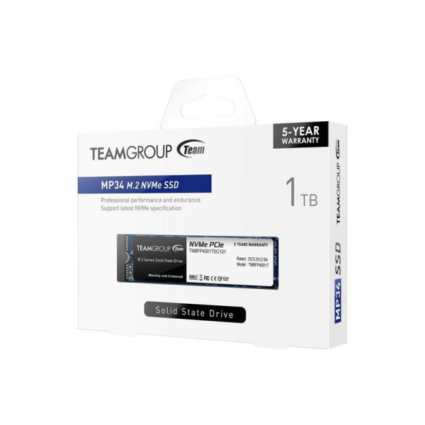 Накопичувач SSD 1TB Team MP34 M.2 2280 PCIe 3.0 x4 3D TLC (TM8FP4001T0C101)_Bulk