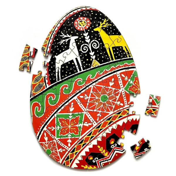 Пазл дерев`яний UkrainianPuzzles Писанка у візерунках Тараса Городецького
