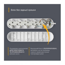 Подовжувач блоковий (PP) Electrum 3 розетки 3м із заземленням та вимикачем C-ES-1538